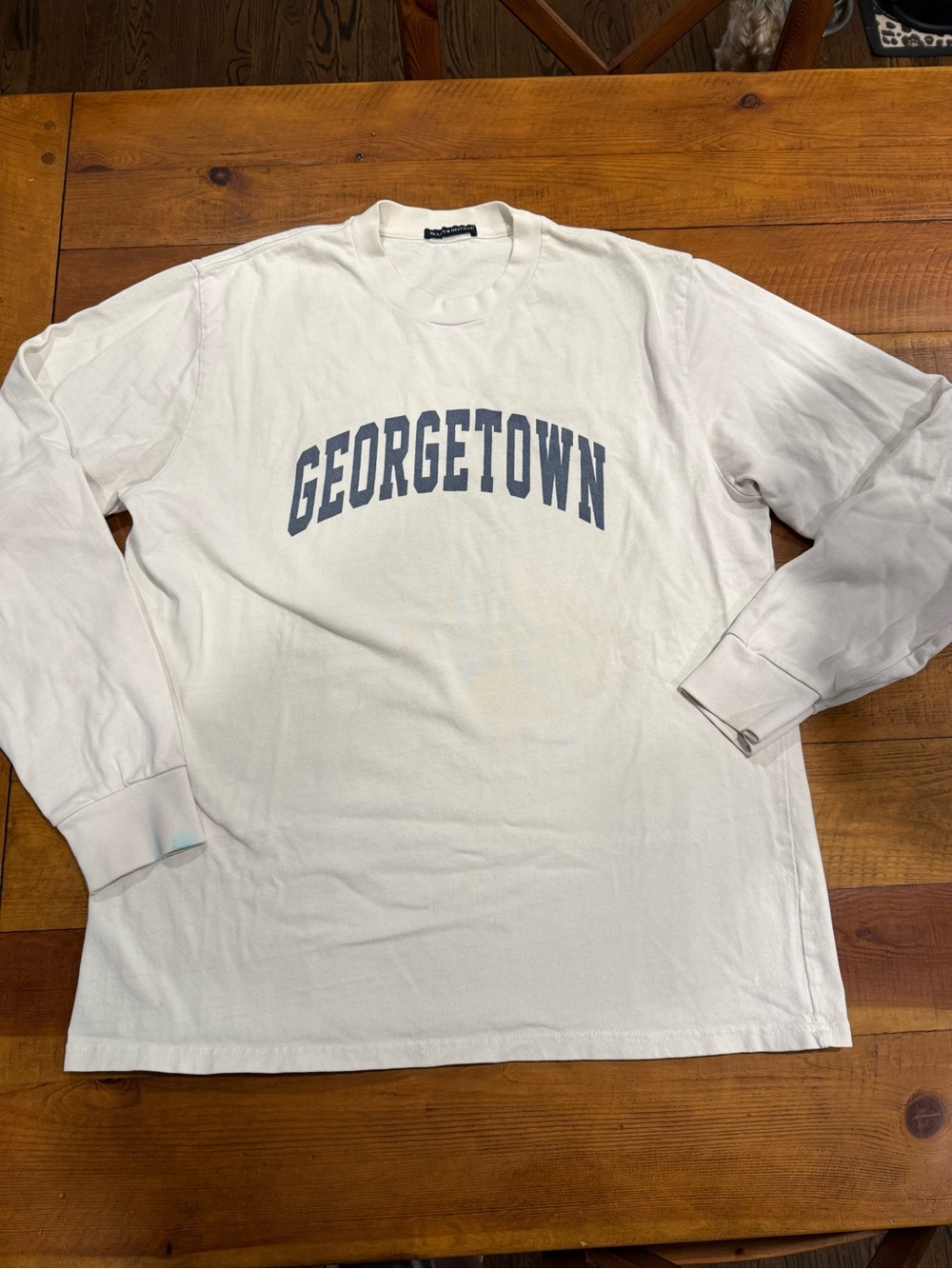 Georgetown White Long-Sleeve Tee